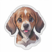 Cute Beagle Puppy Dog Sticker (Voorkant)