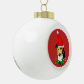 Cute Beagle Puppy Kerstmis Keramische Bal Ornament (Links)