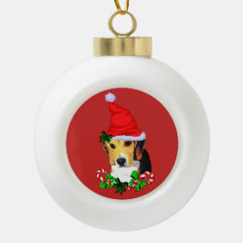 Cute Beagle Puppy Kerstmis Keramische Bal Ornament