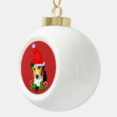 Cute Beagle Puppy Kerstmis Keramische Bal Ornament (Rechts)