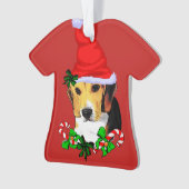 Cute Beagle Puppy Kerstmis Ornament (voorkant)