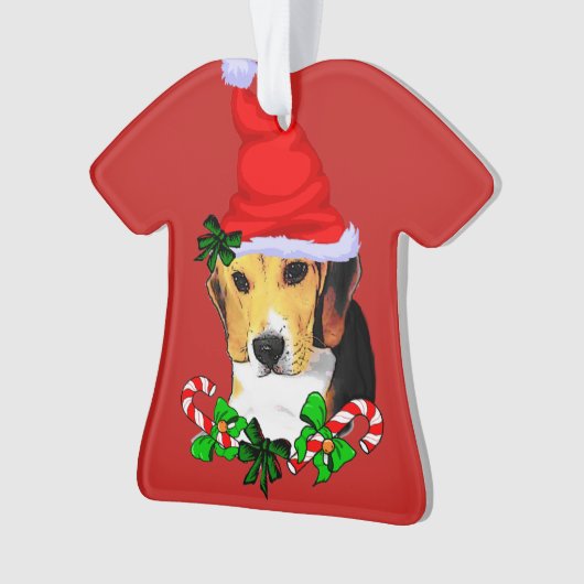 Cute Beagle Puppy Kerstmis Ornament (voorkant)