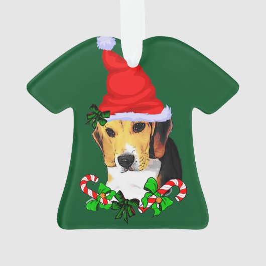 Cute Beagle Puppy Kerstmis Ornament (achterkant)