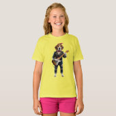 Cute Beagle Rockster Kids T-shirt (Voorkant volledig)