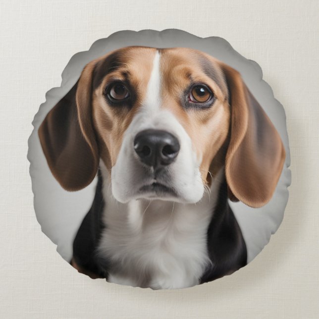 Cute Beagle Rond Kussen (Voorkant)