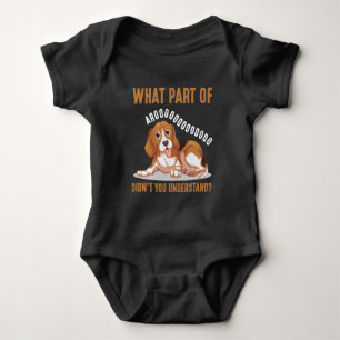 Cute Beagle Stubborn Puppy Beagle Dog Puppy Romper