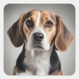 Cute Beagle Vierkante Sticker