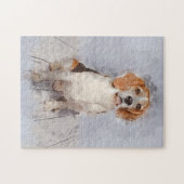 Cute Beagle Waterverf Portret Legpuzzel (Horizontaal)