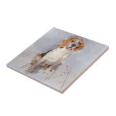 Cute Beagle Waterverf Portret Tegeltje (Zijkant)