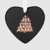 Cute Beagles Christmas Tree Dog Santa Xmas Tee Fun Ornament (voorkant)