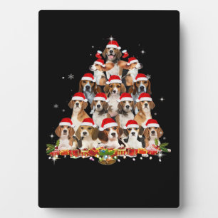 Cute Beagles Kerstboom Hond Kerstman T-shirt Leuk Fotoplaat