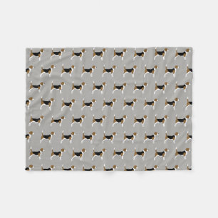 Cute Beagles Pattern Pet Hondenliefhebber grijs Fleece Deken
