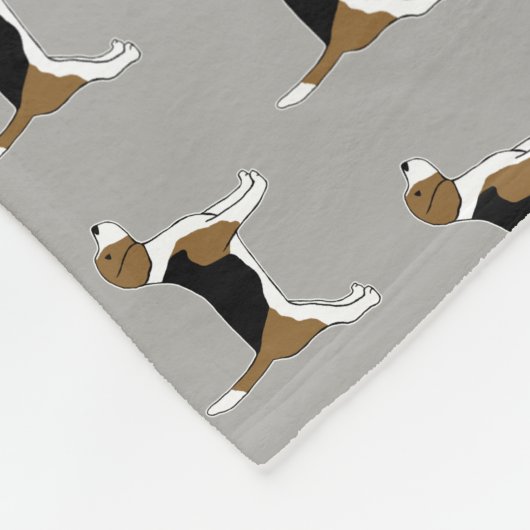 Cute Beagles Pattern Pet Hondenliefhebber grijs Fleece Deken (Hoek)