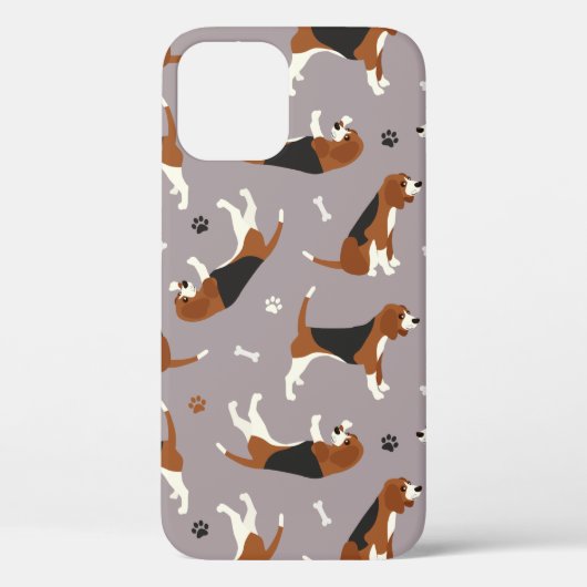 Cute Beagles Paws and Bones Gray Case-Mate iPhone Case (Achterkant)
