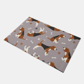 Cute Beagles Paws and Bones Gray Deurmat (Schuin)