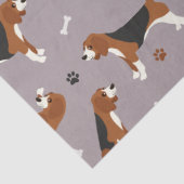 Cute Beagles Paws and Bones Gray Tissuepapier (Detail)