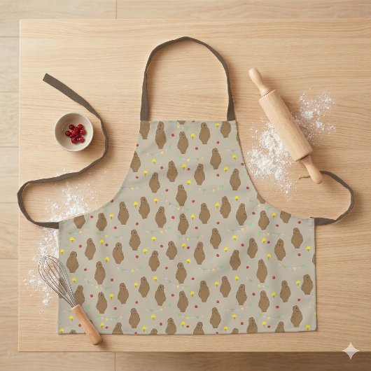 Cute Bear and Ice Cream Pattern  Schort