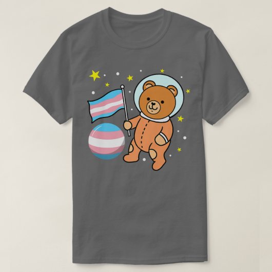 Cute Bear Astronaut Trans Pride T-shirt (Design voorkant)
