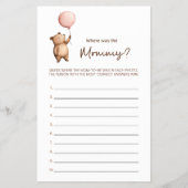 Cute Bear Baby Shower Guessing Game Flyer (Voorkant)