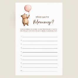 Cute Bear Baby Shower Guessing Game Flyer