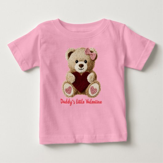 cute bear baby's first valentines bodysuit T-Shirt (Voorkant)