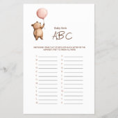 Cute Bear Balloon ABC Baby Shower Game Flyer (Voorkant)