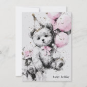 Cute Bear Birthday Card (Voorkant)