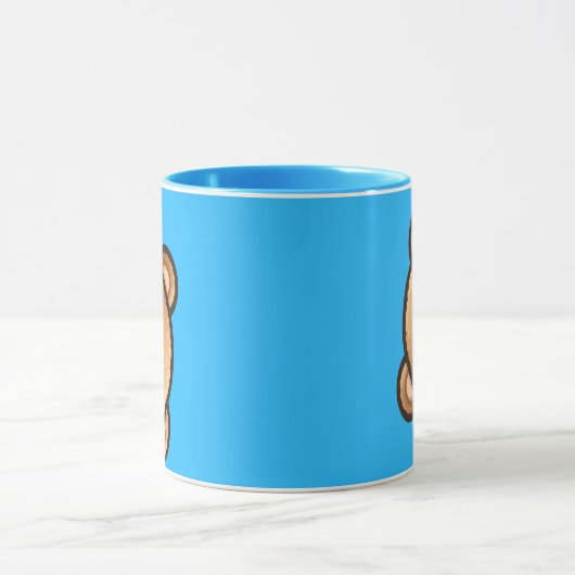 Cute Bear Blue Mug | Kawaii Coffee Cup Mok (Midden)