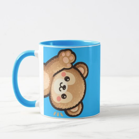 Cute Bear Blue Mug | Kawaii Coffee Cup Mok (Links)