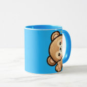 Cute Bear Blue Mug | Kawaii Coffee Cup Mok (Voorkant rechts)