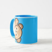 Cute Bear Blue Mug | Kawaii Coffee Cup Mok (Voorkant links)