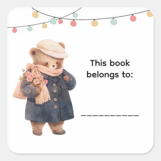 Cute Bear Book Labels (Voorkant)