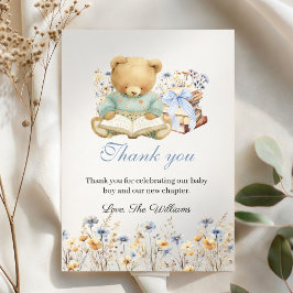 Cute Bear Books Baby Shower Thank you Bedankkaart