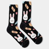 Cute Bear Bunny Kitten Medical Pattern Sokken (Rechts)