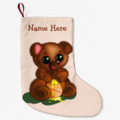 Cute Bear Christmas Stockings Personalized Name Kleine Kerstsok (Voorkant)