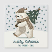 Cute Bear Christmas Tree Drawing Christmas Card (Voorkant)