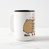 Cute Bear Couple Personalized Valentine Coffee Mug Tweekleurige Koffiemok (Voorkant links)