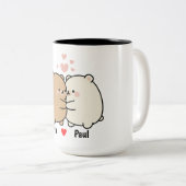Cute Bear Couple Personalized Valentine Coffee Mug Tweekleurige Koffiemok (Voorkant rechts)