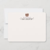 Cute Bear Crown Baby Boy Nursery Note Card Kaart (Voorkant)