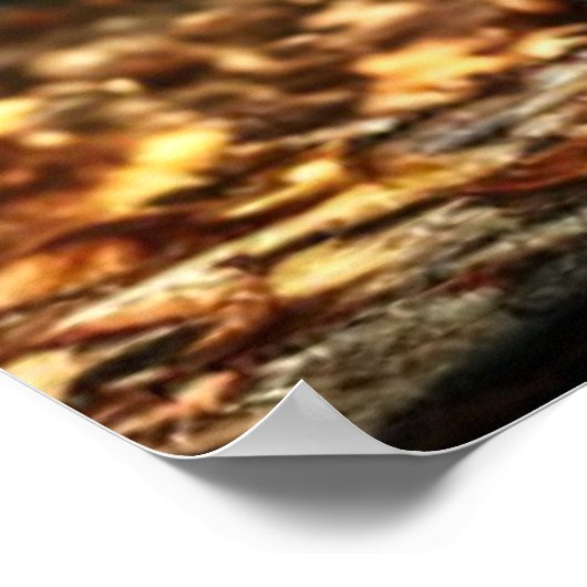 Cute Bear Cub with Greenery Poster (Hoek)