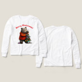 Cute Bear Decorating Christmas Tree Sweatshirt (Voorkant /achterkant)