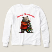 Cute Bear Decorating Christmas Tree Sweatshirt (Voorkant)