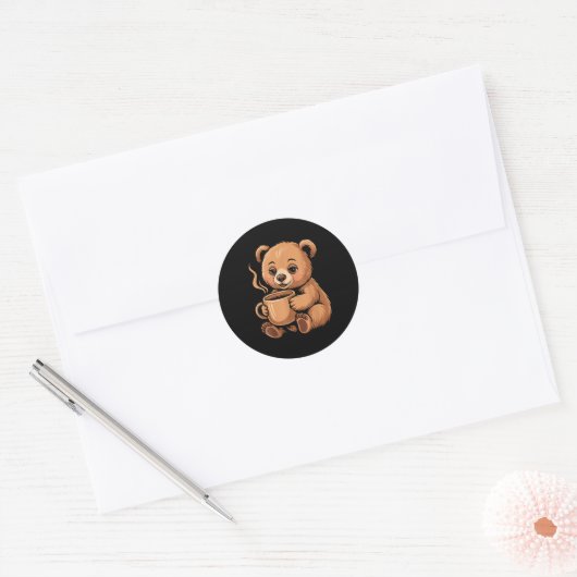Cute Bear Design For Bear Lover And Bear  Ronde Sticker (Envelop)