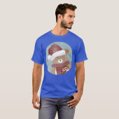 cute bear for christmas with christmas hat retro t-shirt (Voorkant volledig)