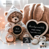 Cute Bear Gender Neutral Baby Announcement Kaart