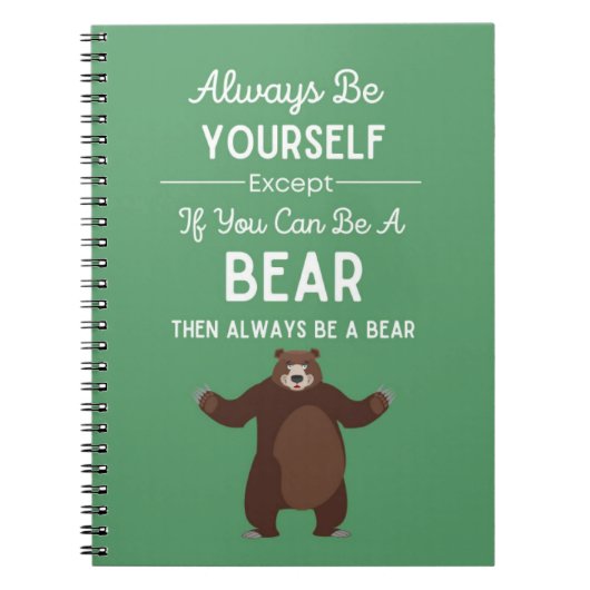 Cute Bear Gifts Humor Meme Funny Joke Animal Humor Notitieboek (Voorkant)