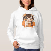 Cute Bear Girl Hoodie Cozy Anime Style Sweatshirt (Voorkant)