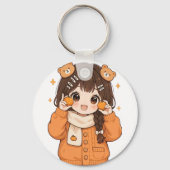 Cute bear girl keychain kawaii anime accessory (Voorkant)