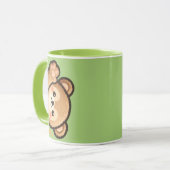 Cute Bear Green Mug | Kawaii Coffee Cup Mok (Voorkant links)