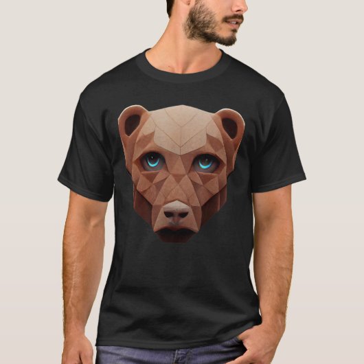 Cute Bear Head Polygon Low Poly Bears 1 T-shirt (Voorkant)
